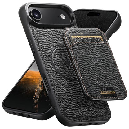 Suteni H18 Cross Grain MagSafe Wallet Leather Phone Case, For iPhone 17 Pro Max, For iPhone 17 Pro, For iPhone 17, For iPhone Air, For iPhone 16 Pro Max, For iPhone 16 Pro, For iPhone 16 Plus, For iPhone 16, For iPhone 15 Pro Max, For iPhone 15 Pro    ...