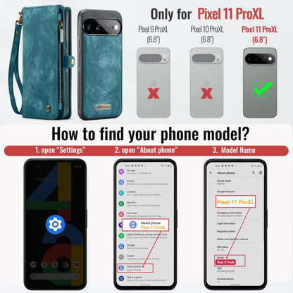 CaseMe 008 Detachable Multifunctional Leather Phone Case, For Google Pixel 11 Pro XL, For Google Pixel 11 / 11 Pro, For Google Pixel 10 Pro XL, For Google Pixel 10 / 10 Pro, For Google Pixel 9a, For Google Pixel 9 Pro XL, For Google Pixel 9 / 9 Pro