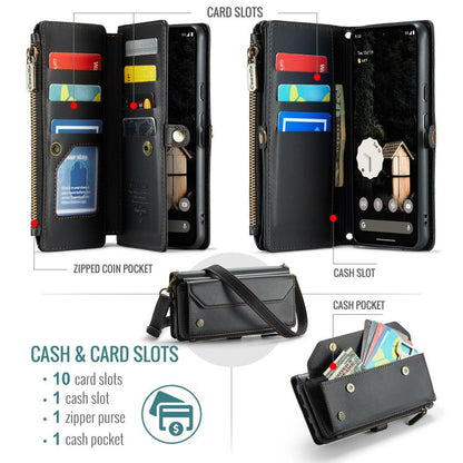 CaseMe C36 Card Slots Zipper Wallet RFID Anti-theft Leather Phone Case, For Google Pixel 11 Pro XL, For Google Pixel 11 / 11 Pro, For Google Pixel  10a, For Google Pixel 9 Pro XL / 10 Pro XL, For Google  Pixel 10 / 10 Pro / 9, For Google Pixel 9a