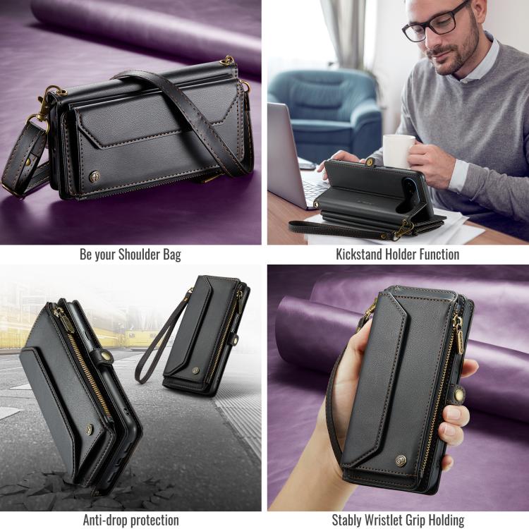 CaseMe C36 Card Slots Zipper Wallet RFID Anti-theft Leather Phone Case, For Google Pixel 11 Pro XL, For Google Pixel 11 / 11 Pro, For Google Pixel  10a, For Google Pixel 9 Pro XL / 10 Pro XL, For Google  Pixel 10 / 10 Pro / 9, For Google Pixel 9a