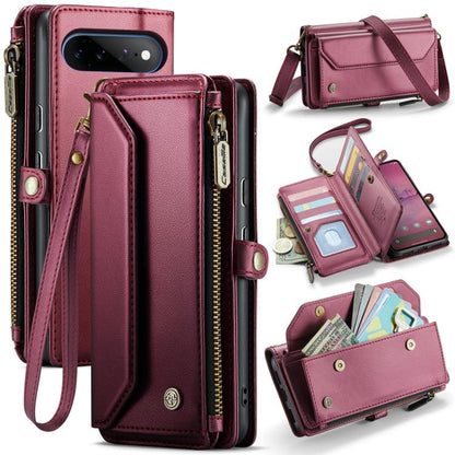 CaseMe C36 Card Slots Zipper Wallet RFID Anti-theft Leather Phone Case, For Google Pixel 11 Pro XL, For Google Pixel 11 / 11 Pro, For Google Pixel  10a, For Google Pixel 9 Pro XL / 10 Pro XL, For Google  Pixel 10 / 10 Pro / 9, For Google Pixel 9a
