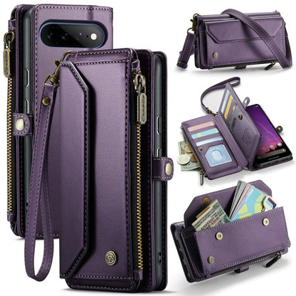 CaseMe C36 Card Slots Zipper Wallet RFID Anti-theft Leather Phone Case, For Google Pixel 11 Pro XL, For Google Pixel 11 / 11 Pro, For Google Pixel  10a, For Google Pixel 9 Pro XL / 10 Pro XL, For Google  Pixel 10 / 10 Pro / 9, For Google Pixel 9a