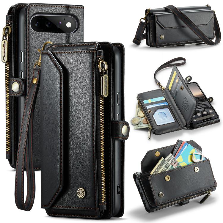 CaseMe C36 Card Slots Zipper Wallet RFID Anti-theft Leather Phone Case, For Google Pixel 11 Pro XL, For Google Pixel 11 / 11 Pro, For Google Pixel  10a, For Google Pixel 9 Pro XL / 10 Pro XL, For Google  Pixel 10 / 10 Pro / 9, For Google Pixel 9a