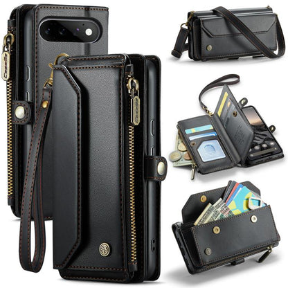 CaseMe C36 Card Slots Zipper Wallet RFID Anti-theft Leather Phone Case, For Google Pixel 11 Pro XL, For Google Pixel 11 / 11 Pro, For Google Pixel  10a, For Google Pixel 9 Pro XL / 10 Pro XL, For Google  Pixel 10 / 10 Pro / 9, For Google Pixel 9a