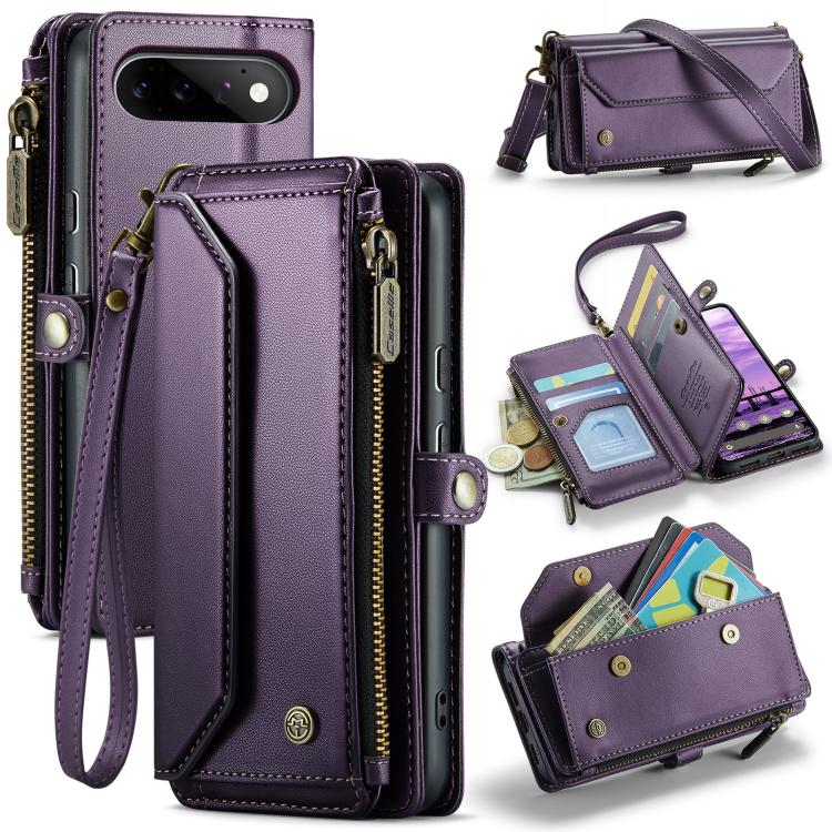 CaseMe C36 Card Slots Zipper Wallet RFID Anti-theft Leather Phone Case, For Google Pixel 11 Pro XL, For Google Pixel 11 / 11 Pro, For Google Pixel  10a, For Google Pixel 9 Pro XL / 10 Pro XL, For Google  Pixel 10 / 10 Pro / 9, For Google Pixel 9a