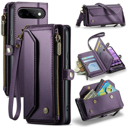 CaseMe C36 Card Slots Zipper Wallet RFID Anti-theft Leather Phone Case, For Google Pixel 11 Pro XL, For Google Pixel 11 / 11 Pro, For Google Pixel  10a, For Google Pixel 9 Pro XL / 10 Pro XL, For Google  Pixel 10 / 10 Pro / 9, For Google Pixel 9a