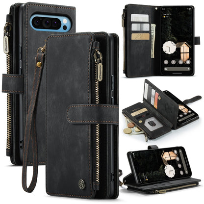 CaseMe C30 Card Slots Zipper Wallet Leather Phone Case, For Google Pixel 11 / 11 Pro, For Google Pixel 10a, For Google Pixel 9 Pro XL / 10 Pro XL, For Google Pixel 10 / 10 Pro / 9, For Google Pixel 9a, For Google Pixel 11 Pro XL