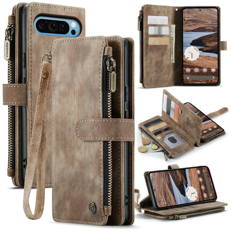 CaseMe C30 Card Slots Zipper Wallet Leather Phone Case, For Google Pixel 11 / 11 Pro, For Google Pixel 10a, For Google Pixel 9 Pro XL / 10 Pro XL, For Google Pixel 10 / 10 Pro / 9, For Google Pixel 9a, For Google Pixel 11 Pro XL