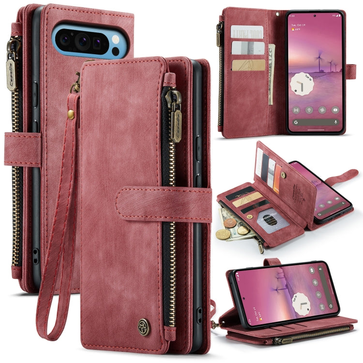 CaseMe C30 Card Slots Zipper Wallet Leather Phone Case, For Google Pixel 11 / 11 Pro, For Google Pixel 10a, For Google Pixel 9 Pro XL / 10 Pro XL, For Google Pixel 10 / 10 Pro / 9, For Google Pixel 9a, For Google Pixel 11 Pro XL