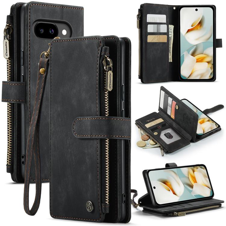 CaseMe C30 Card Slots Zipper Wallet Leather Phone Case, For Google Pixel 11 / 11 Pro, For Google Pixel 10a, For Google Pixel 9 Pro XL / 10 Pro XL, For Google Pixel 10 / 10 Pro / 9, For Google Pixel 9a, For Google Pixel 11 Pro XL