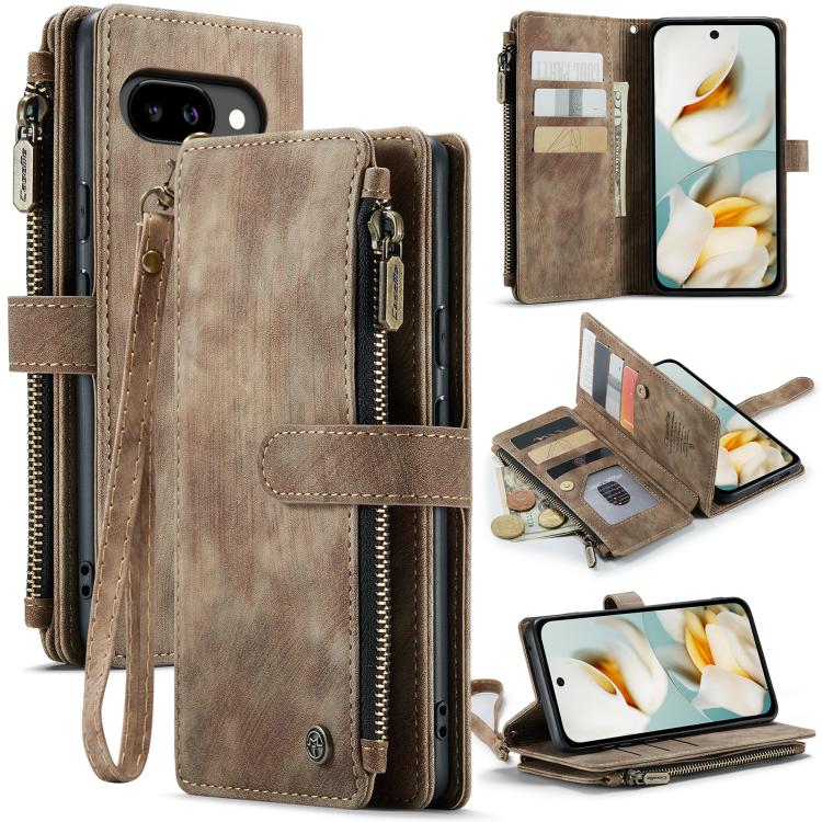 CaseMe C30 Card Slots Zipper Wallet Leather Phone Case, For Google Pixel 11 / 11 Pro, For Google Pixel 10a, For Google Pixel 9 Pro XL / 10 Pro XL, For Google Pixel 10 / 10 Pro / 9, For Google Pixel 9a, For Google Pixel 11 Pro XL