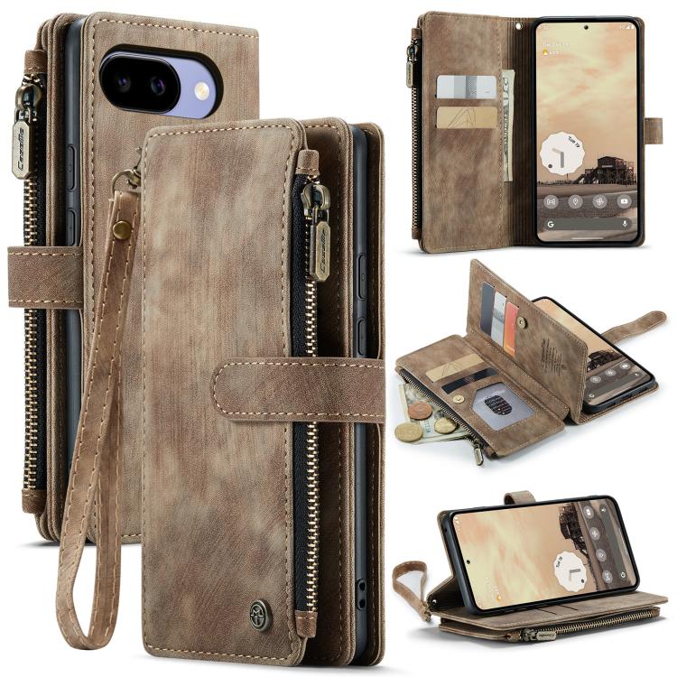 CaseMe C30 Card Slots Zipper Wallet Leather Phone Case, For Google Pixel 11 / 11 Pro, For Google Pixel 10a, For Google Pixel 9 Pro XL / 10 Pro XL, For Google Pixel 10 / 10 Pro / 9, For Google Pixel 9a, For Google Pixel 11 Pro XL