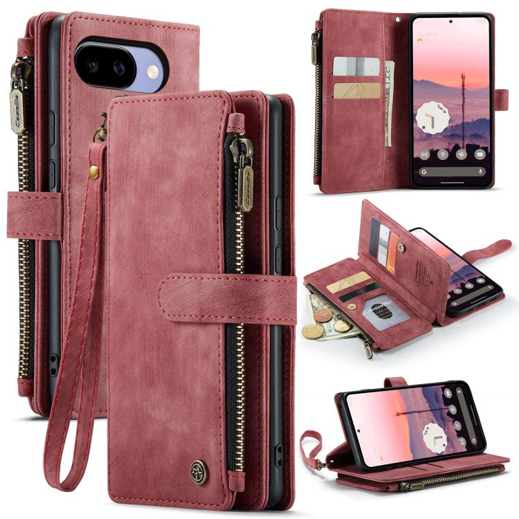 CaseMe C30 Card Slots Zipper Wallet Leather Phone Case, For Google Pixel 11 / 11 Pro, For Google Pixel 10a, For Google Pixel 9 Pro XL / 10 Pro XL, For Google Pixel 10 / 10 Pro / 9, For Google Pixel 9a, For Google Pixel 11 Pro XL