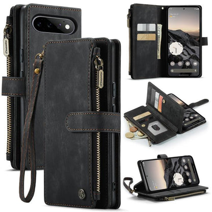 CaseMe C30 Card Slots Zipper Wallet Leather Phone Case, For Google Pixel 11 / 11 Pro, For Google Pixel 10a, For Google Pixel 9 Pro XL / 10 Pro XL, For Google Pixel 10 / 10 Pro / 9, For Google Pixel 9a, For Google Pixel 11 Pro XL