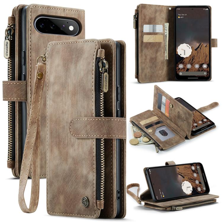 CaseMe C30 Card Slots Zipper Wallet Leather Phone Case, For Google Pixel 11 / 11 Pro, For Google Pixel 10a, For Google Pixel 9 Pro XL / 10 Pro XL, For Google Pixel 10 / 10 Pro / 9, For Google Pixel 9a, For Google Pixel 11 Pro XL