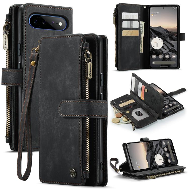 CaseMe C30 Card Slots Zipper Wallet Leather Phone Case, For Google Pixel 11 / 11 Pro, For Google Pixel 10a, For Google Pixel 9 Pro XL / 10 Pro XL, For Google Pixel 10 / 10 Pro / 9, For Google Pixel 9a, For Google Pixel 11 Pro XL