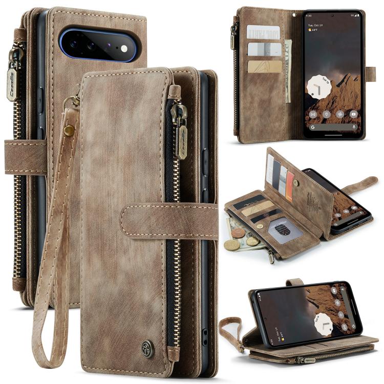 CaseMe C30 Card Slots Zipper Wallet Leather Phone Case, For Google Pixel 11 / 11 Pro, For Google Pixel 10a, For Google Pixel 9 Pro XL / 10 Pro XL, For Google Pixel 10 / 10 Pro / 9, For Google Pixel 9a, For Google Pixel 11 Pro XL