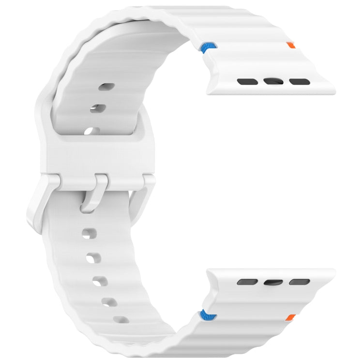 Wavy Grain Stitched Silicone Watch Band, For Apple Watch SE 2023 44mm, For Apple Watch SE 2023 40mm, For Apple Watch Ultra 2 49mm, For Apple Watch Series 9 45mm, For Apple Watch Series 9 41mm, For Apple Watch Ultra 49mm, For Apple Watch Series 8 41mm  ...