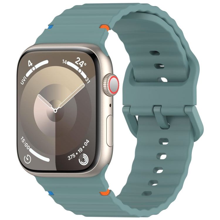 Wavy Grain Stitched Silicone Watch Band, For Apple Watch SE 2023 44mm, For Apple Watch SE 2023 40mm, For Apple Watch Ultra 2 49mm, For Apple Watch Series 9 45mm, For Apple Watch Series 9 41mm, For Apple Watch Ultra 49mm, For Apple Watch Series 8 41mm  ...