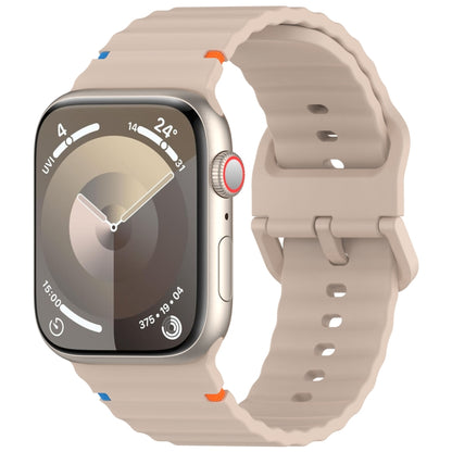 Wavy Grain Stitched Silicone Watch Band, For Apple Watch SE 2023 44mm, For Apple Watch SE 2023 40mm, For Apple Watch Ultra 2 49mm, For Apple Watch Series 9 45mm, For Apple Watch Series 9 41mm, For Apple Watch Ultra 49mm, For Apple Watch Series 8 41mm  ...