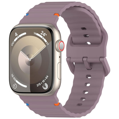 Wavy Grain Stitched Silicone Watch Band, For Apple Watch SE 2023 44mm, For Apple Watch SE 2023 40mm, For Apple Watch Ultra 2 49mm, For Apple Watch Series 9 45mm, For Apple Watch Series 9 41mm, For Apple Watch Ultra 49mm, For Apple Watch Series 8 41mm  ...