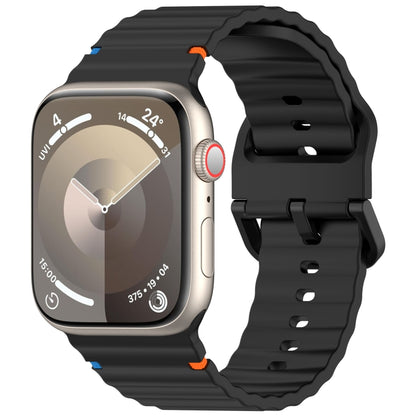 Wavy Grain Stitched Silicone Watch Band, For Apple Watch SE 2023 44mm, For Apple Watch SE 2023 40mm, For Apple Watch Ultra 2 49mm, For Apple Watch Series 9 45mm, For Apple Watch Series 9 41mm, For Apple Watch Ultra 49mm, For Apple Watch Series 8 41mm  ...