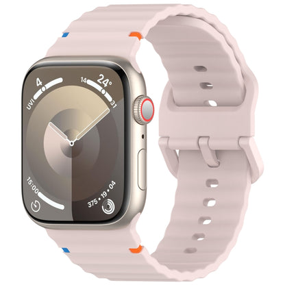 Wavy Grain Stitched Silicone Watch Band, For Apple Watch SE 2023 44mm, For Apple Watch SE 2023 40mm, For Apple Watch Ultra 2 49mm, For Apple Watch Series 9 45mm, For Apple Watch Series 9 41mm, For Apple Watch Ultra 49mm, For Apple Watch Series 8 41mm  ...