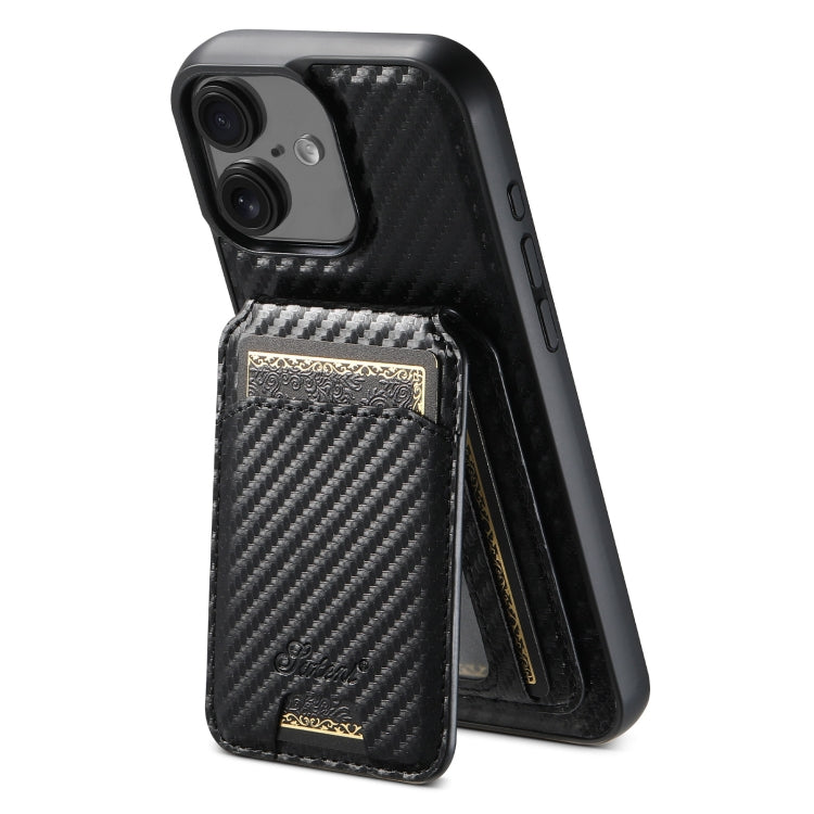 Suteni TXWH18 Carbon Fiber Texture Detachable Wallet MagSafe Phone Case, For iPhone 18 Pro, For iPhone 18 Pro Max, For iPhone 17 Pro Max, For iPhone 17 Pro, For iPhone 17, For iPhone 17 Air, For iPhone 16 Pro Max, For iPhone 16 Pro, For iPhone 16 Plus ...