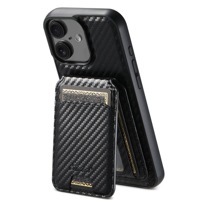 Suteni TXWH18 Carbon Fiber Texture Detachable Wallet MagSafe Phone Case, For iPhone 17 Pro Max, For iPhone 17 Pro, For iPhone 17, For iPhone Air, For iPhone 16 Pro Max, For iPhone 16 Pro, For iPhone 16 Plus, For iPhone 16, For iPhone 15 Pro Max        ...