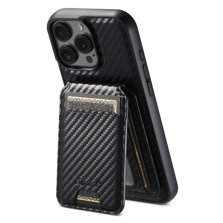 Suteni TXWH18 Carbon Fiber Texture Detachable Wallet MagSafe Phone Case, For iPhone 18 Pro, For iPhone 18 Pro Max, For iPhone 17 Pro Max, For iPhone 17 Pro, For iPhone 17, For iPhone 17 Air, For iPhone 16 Pro Max, For iPhone 16 Pro, For iPhone 16 Plus ...