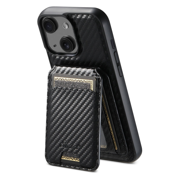 Suteni TXWH18 Carbon Fiber Texture Detachable Wallet MagSafe Phone Case, For iPhone 18 Pro, For iPhone 18 Pro Max, For iPhone 17 Pro Max, For iPhone 17 Pro, For iPhone 17, For iPhone 17 Air, For iPhone 16 Pro Max, For iPhone 16 Pro, For iPhone 16 Plus ...