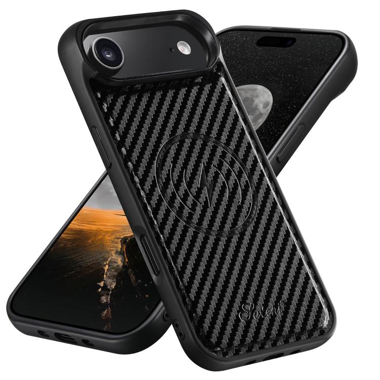 Suteni TXWH18 Carbon Fiber Texture Detachable Wallet MagSafe Phone Case, For iPhone 17 Pro Max, For iPhone 17 Pro, For iPhone 17, For iPhone Air, For iPhone 16 Pro Max, For iPhone 16 Pro, For iPhone 16 Plus, For iPhone 16, For iPhone 15 Pro Max        ...