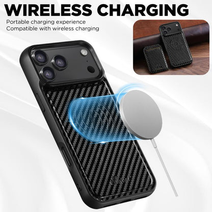 Suteni TXWH18 Carbon Fiber Texture Detachable Wallet MagSafe Phone Case, For iPhone 18, For iPhone 18 Pro, For iPhone 18 Pro Max, For iPhone 17 Pro Max, For iPhone 17 Pro, For iPhone 17, For iPhone 17 Air, For iPhone 16 Pro Max, For iPhone 16 Pro      ...