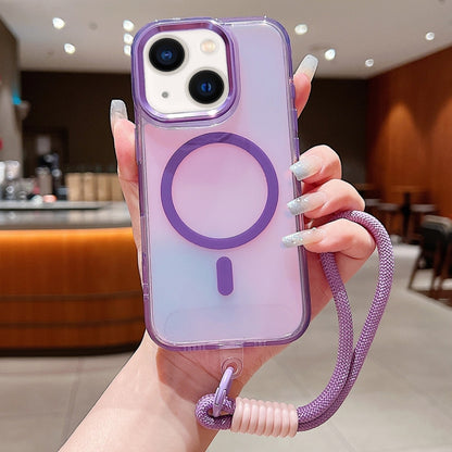 Bright Shadow  Magsafe Discoloration Phone Case with Wrist Strap