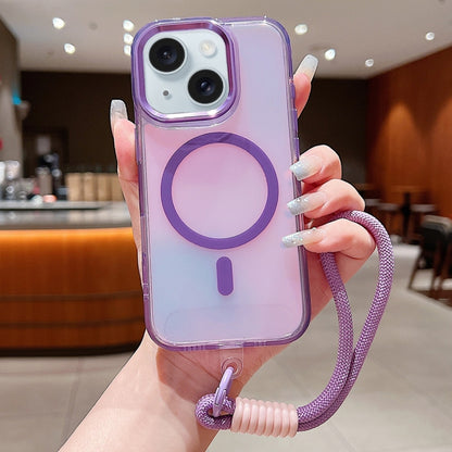 Bright Shadow  Magsafe Discoloration Phone Case with Wrist Strap