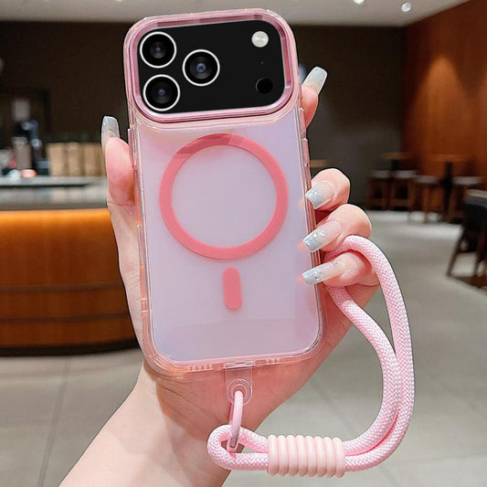 Coque de téléphone Bright Shadow Magsafe avec sangle de poignet, pour iPhone 17 Pro Max, pour iPhone 17 Pro, pour iPhone 17, pour iPhone Air, pour iPhone 16 Pro Max, pour iPhone 16 Pro, pour iPhone 16 Plus, pour iPhone 16, pour iPhone 15 Pro Max...