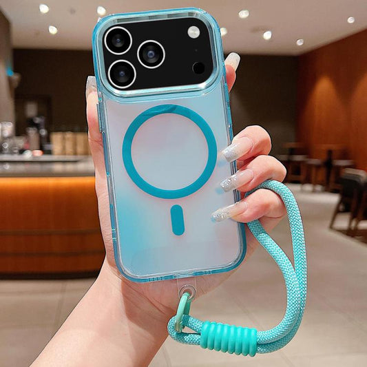 Coque de téléphone Bright Shadow Magsafe avec sangle de poignet, pour iPhone 17 Pro Max, pour iPhone 17 Pro, pour iPhone 17, pour iPhone Air, pour iPhone 16 Pro Max, pour iPhone 16 Pro, pour iPhone 16 Plus, pour iPhone 16, pour iPhone 15 Pro Max...