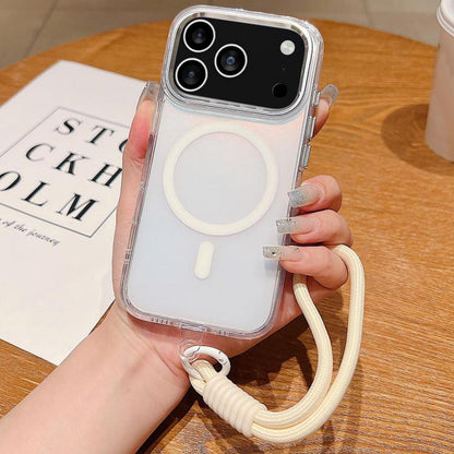 Bright Shadow  Magsafe Discoloration Phone Case with Wrist Strap, For iPhone 17 Pro Max, For iPhone 17 Pro, For iPhone 17, For iPhone Air, For iPhone 16 Pro Max, For iPhone 16 Pro, For iPhone 16 Plus, For iPhone 16, For iPhone 15 Pro Max               ...