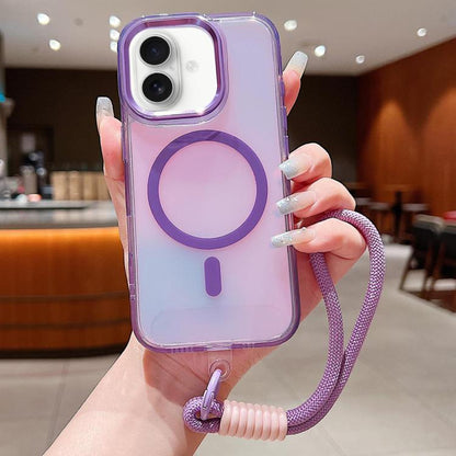 Bright Shadow  Magsafe Discoloration Phone Case with Wrist Strap, For iPhone 17 Pro Max, For iPhone 17 Pro, For iPhone 17, For iPhone Air, For iPhone 16 Pro Max, For iPhone 16 Pro, For iPhone 16 Plus, For iPhone 16, For iPhone 15 Pro Max               ...