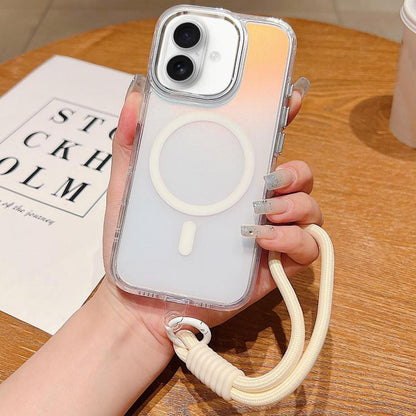 Bright Shadow  Magsafe Discoloration Phone Case with Wrist Strap, For iPhone 17 Pro Max, For iPhone 17 Pro, For iPhone 17, For iPhone Air, For iPhone 16 Pro Max, For iPhone 16 Pro, For iPhone 16 Plus, For iPhone 16, For iPhone 15 Pro Max               ...