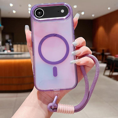 Bright Shadow  Magsafe Discoloration Phone Case with Wrist Strap, For iPhone 17 Pro Max, For iPhone 17 Pro, For iPhone 17, For iPhone Air, For iPhone 16 Pro Max, For iPhone 16 Pro, For iPhone 16 Plus, For iPhone 16, For iPhone 15 Pro Max               ...