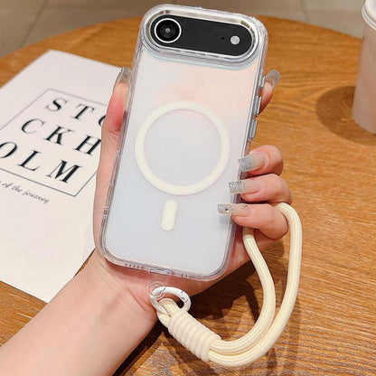 Bright Shadow  Magsafe Discoloration Phone Case with Wrist Strap, For iPhone 17 Pro Max, For iPhone 17 Pro, For iPhone 17, For iPhone Air, For iPhone 16 Pro Max, For iPhone 16 Pro, For iPhone 16 Plus, For iPhone 16, For iPhone 15 Pro Max               ...