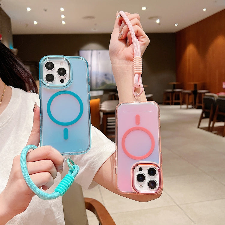 Bright Shadow  Magsafe Discoloration Phone Case with Wrist Strap