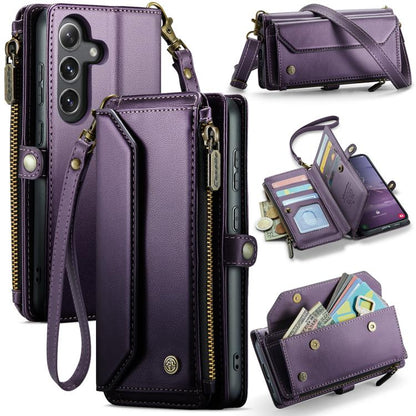 CaseMe C36 Card Slots Zipper Wallet RFID Anti-theft Leather Phone Case, For Galaxy Z Fold8 Ultra 5G, For Galaxy S26+ 5G, For Galaxy S26 Ultra 5G, For Galaxy S26 5G, For Galaxy A57 5G, For Galaxy A37 5G, For Galaxy S25 FE 5G, For Galaxy A17 4G          ...