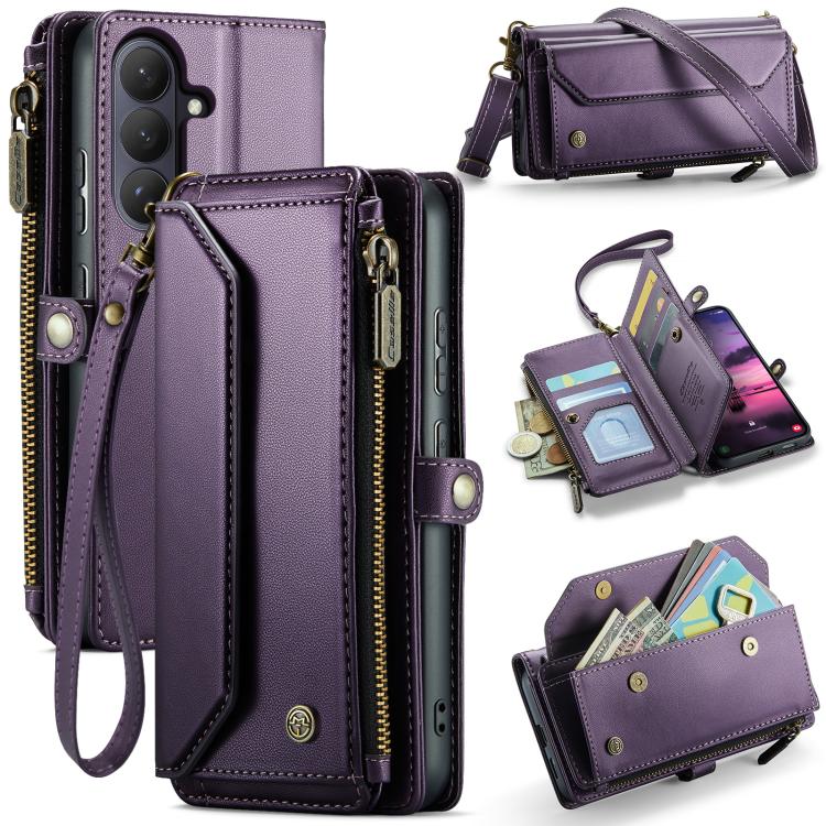 CaseMe C36 Card Slots Zipper Wallet RFID Anti-theft Leather Phone Case, For Galaxy Z Fold8 Ultra 5G, For Galaxy S26+ 5G, For Galaxy S26 Ultra 5G, For Galaxy S26 5G, For Galaxy A57 5G, For Galaxy A37 5G, For Galaxy S25 FE 5G, For Galaxy A17 4G          ...