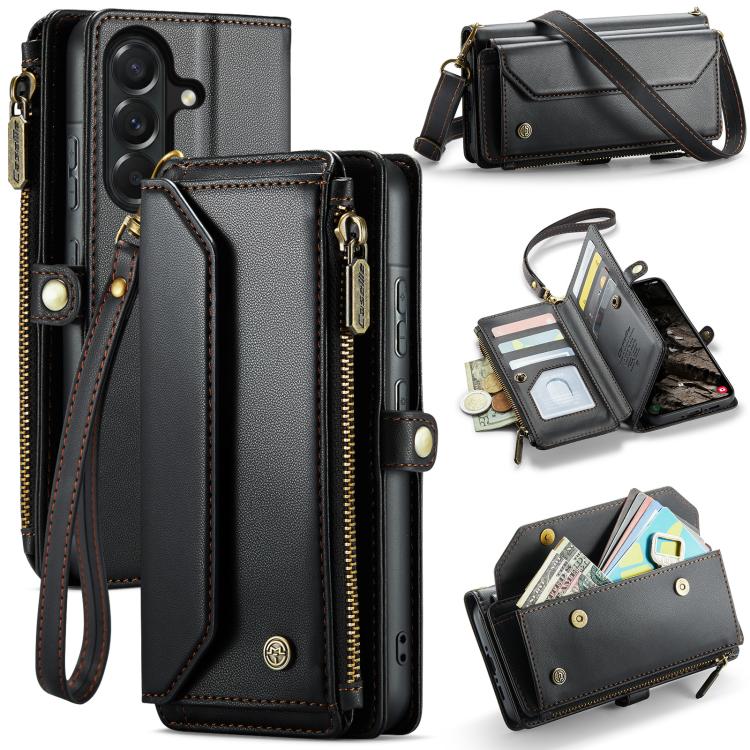 CaseMe C36 Card Slots Zipper Wallet RFID Anti-theft Leather Phone Case, For Galaxy Z Fold8 Ultra 5G, For Galaxy S26+ 5G, For Galaxy S26 Ultra 5G, For Galaxy S26 5G, For Galaxy A57 5G, For Galaxy A37 5G, For Galaxy S25 FE 5G, For Galaxy A17 4G          ...
