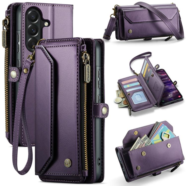 CaseMe C36 Card Slots Zipper Wallet RFID Anti-theft Leather Phone Case, For Galaxy Z Fold8 Ultra 5G, For Galaxy S26+ 5G, For Galaxy S26 Ultra 5G, For Galaxy S26 5G, For Galaxy A57 5G, For Galaxy A37 5G, For Galaxy S25 FE 5G, For Galaxy A17 4G          ...