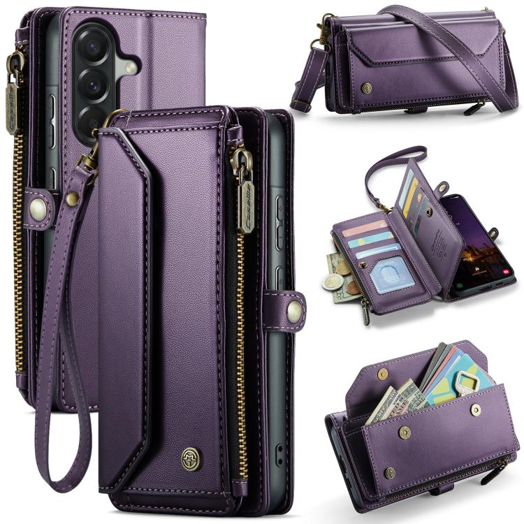 CaseMe C36 Card Slots Zipper Wallet RFID Anti-theft Leather Phone Case, For Galaxy Z Fold8 Ultra 5G, For Galaxy S26+ 5G, For Galaxy S26 Ultra 5G, For Galaxy S26 5G, For Galaxy A57 5G, For Galaxy A37 5G, For Galaxy S25 FE 5G, For Galaxy A17 4G          ...