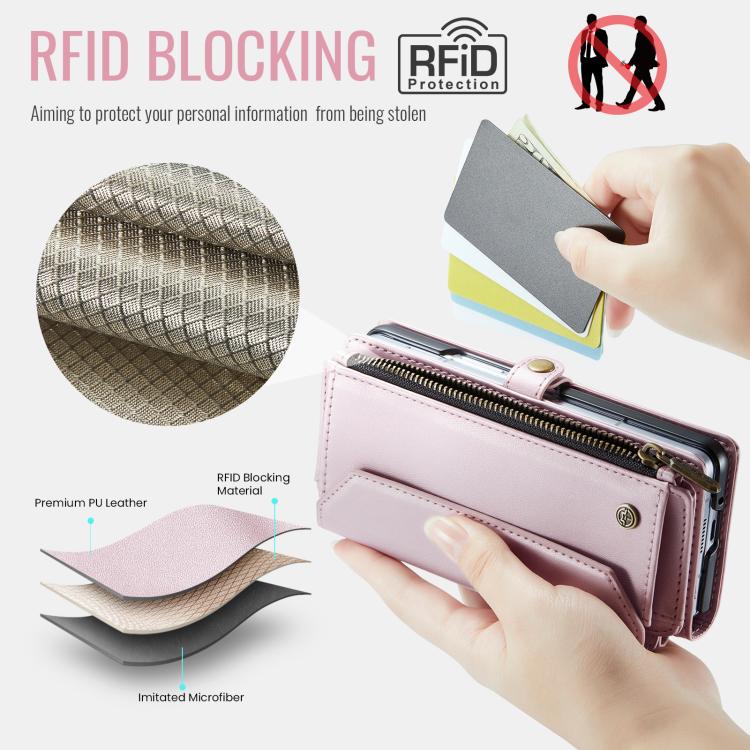CaseMe C36 Card Slots Zipper Wallet RFID Anti-theft Leather Phone Case, For Galaxy Z Fold8 Ultra 5G, For Galaxy S26+ 5G, For Galaxy S26 Ultra 5G, For Galaxy S26 5G, For Galaxy A57 5G, For Galaxy A37 5G, For Galaxy S25 FE 5G, For Galaxy A17 4G          ...