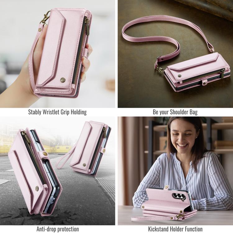 CaseMe C36 Card Slots Zipper Wallet RFID Anti-theft Leather Phone Case, For Galaxy Z Fold8 Ultra 5G, For Galaxy S26+ 5G, For Galaxy S26 Ultra 5G, For Galaxy S26 5G, For Galaxy A57 5G, For Galaxy A37 5G, For Galaxy S25 FE 5G, For Galaxy A17 4G          ...